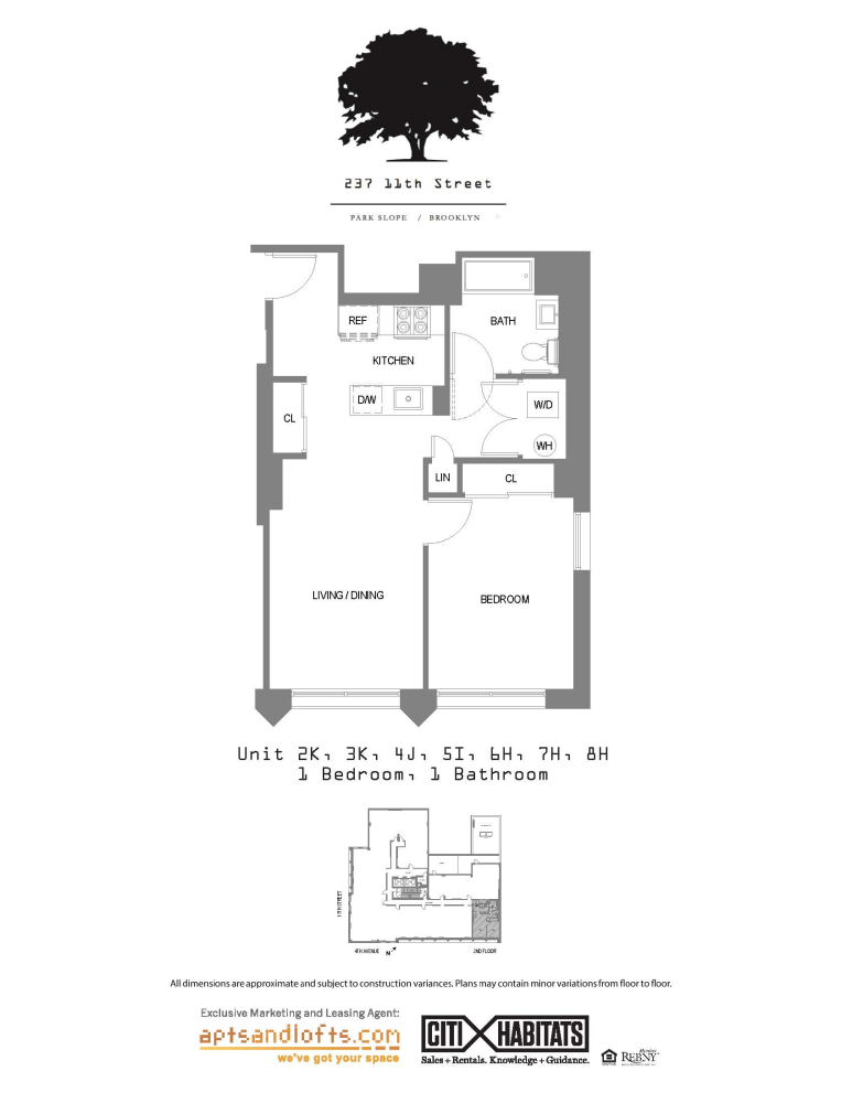 Floorplan for 237 11th Street, 6H