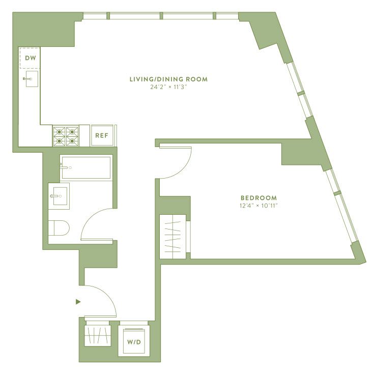 Floorplan for 196 Willoughby Street, 13-Q