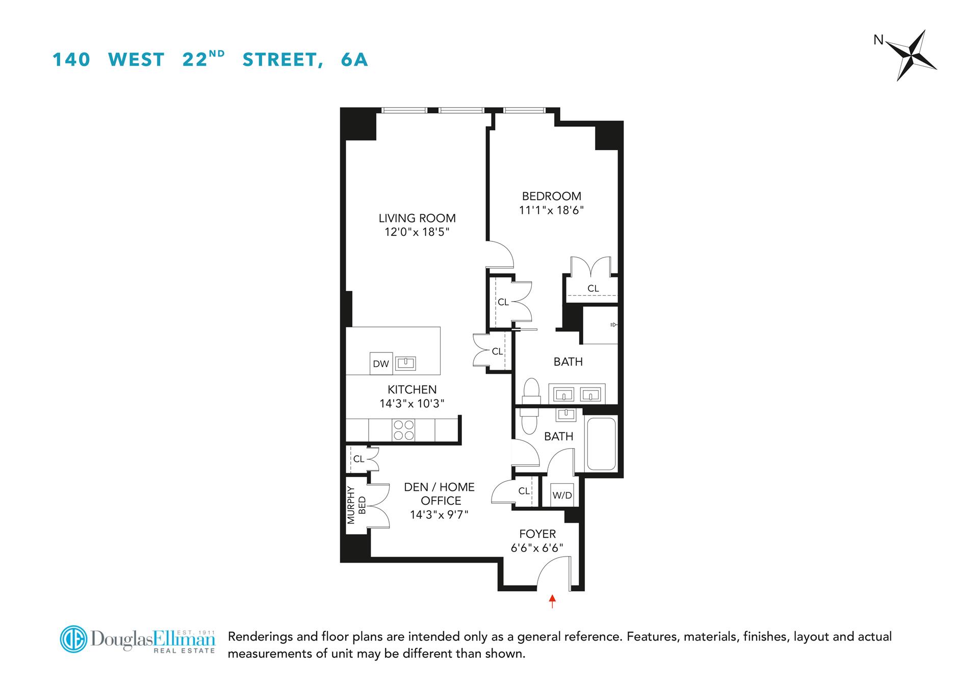 Floorplan for 140 West 22nd Street, 6A