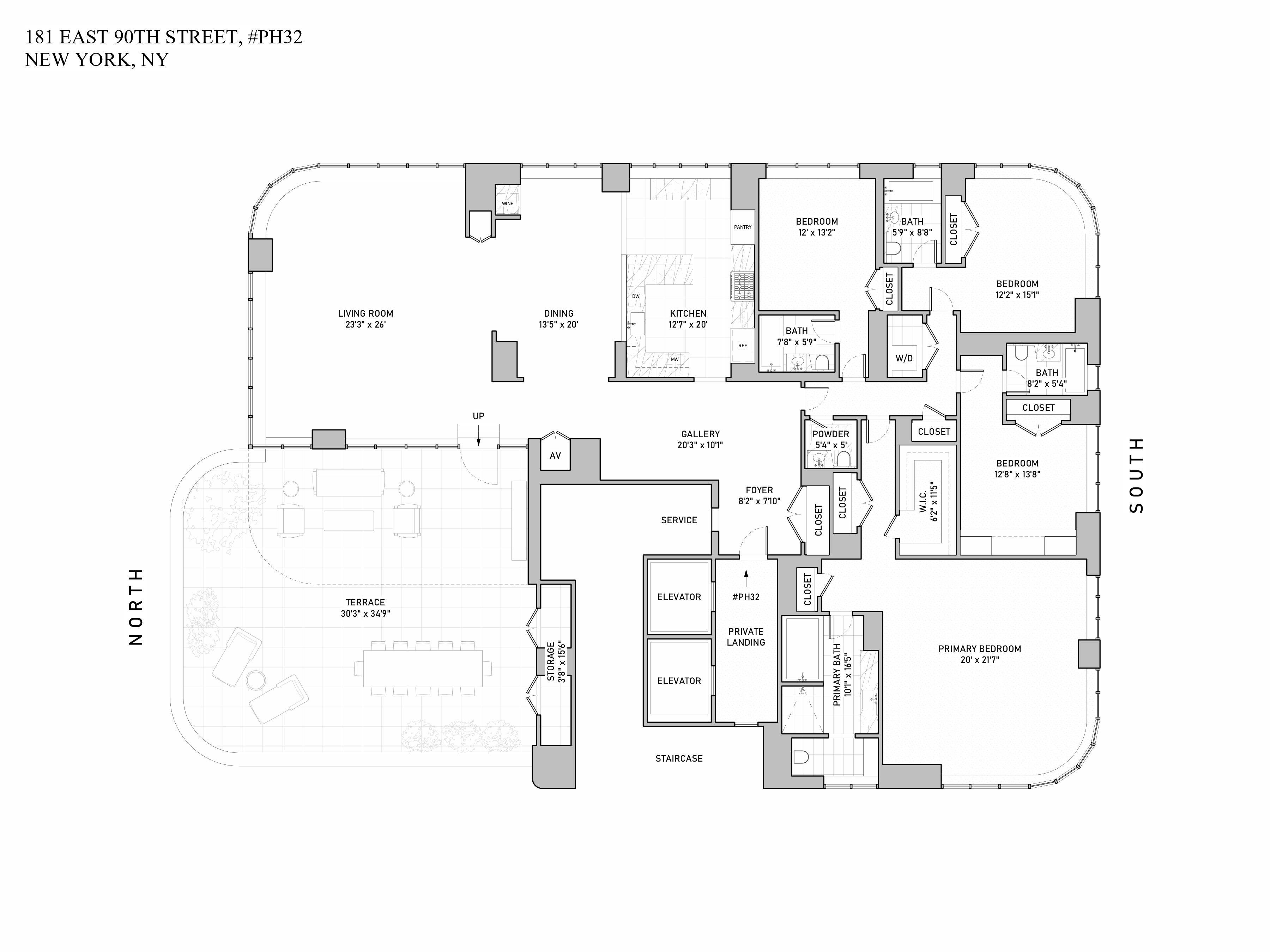 Floorplan for 181 East 90th Street, PH-32A