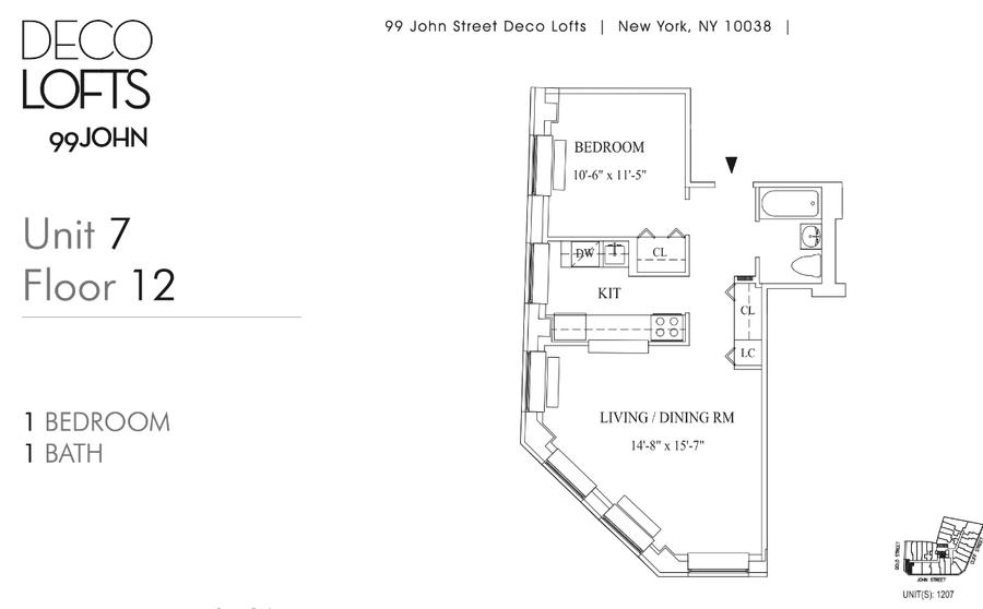 Floorplan for 99 John Street, 1207