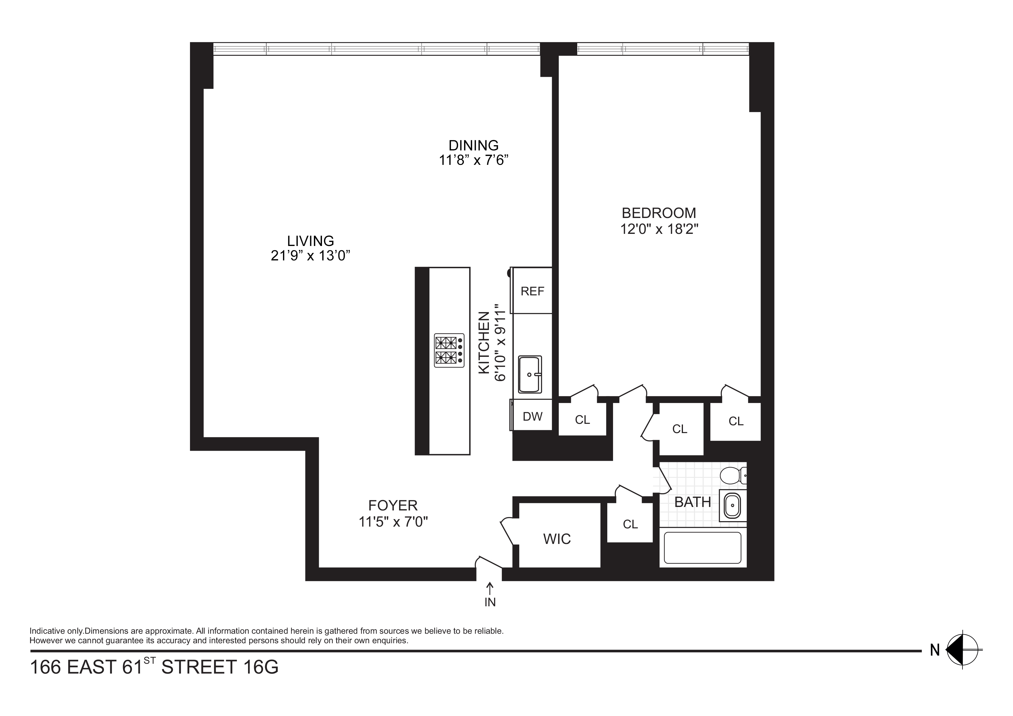 Floorplan for 166 East 61st Street, 16G