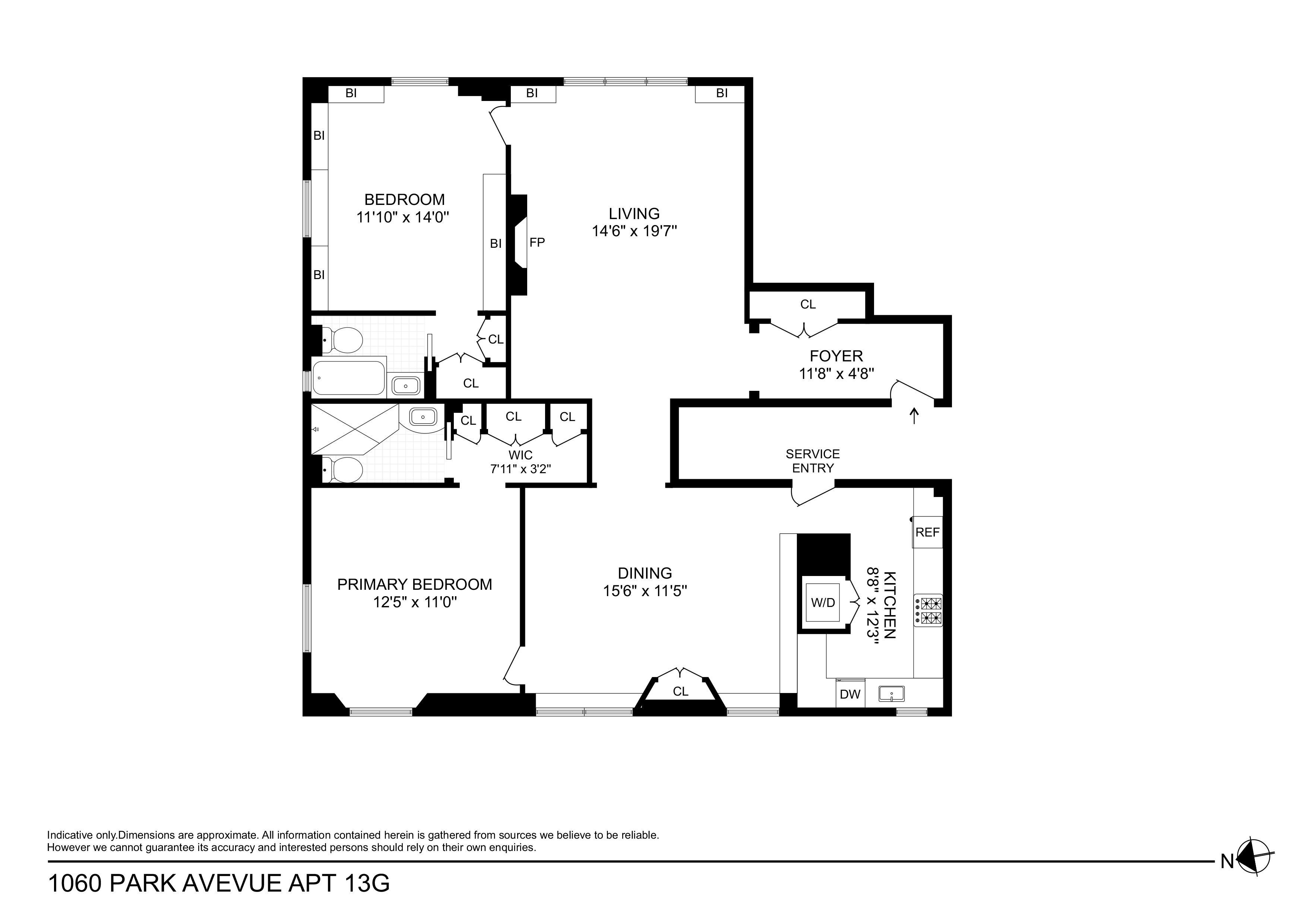 Floorplan for 1060 Park Avenue, 13G