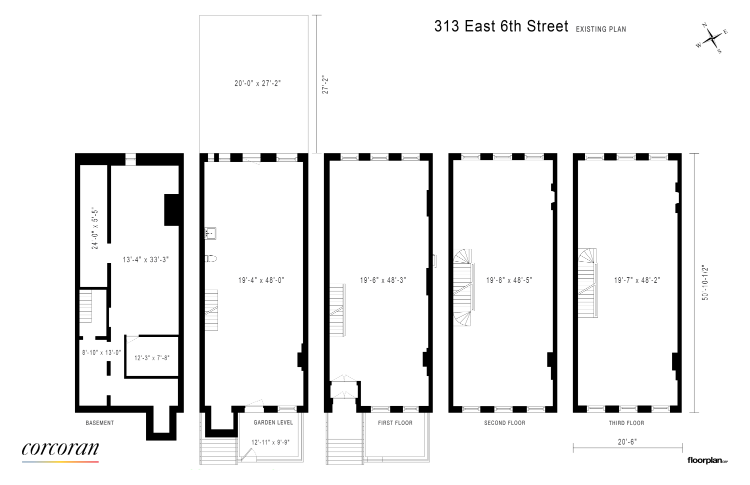 Floorplan for 313 East 6th Street