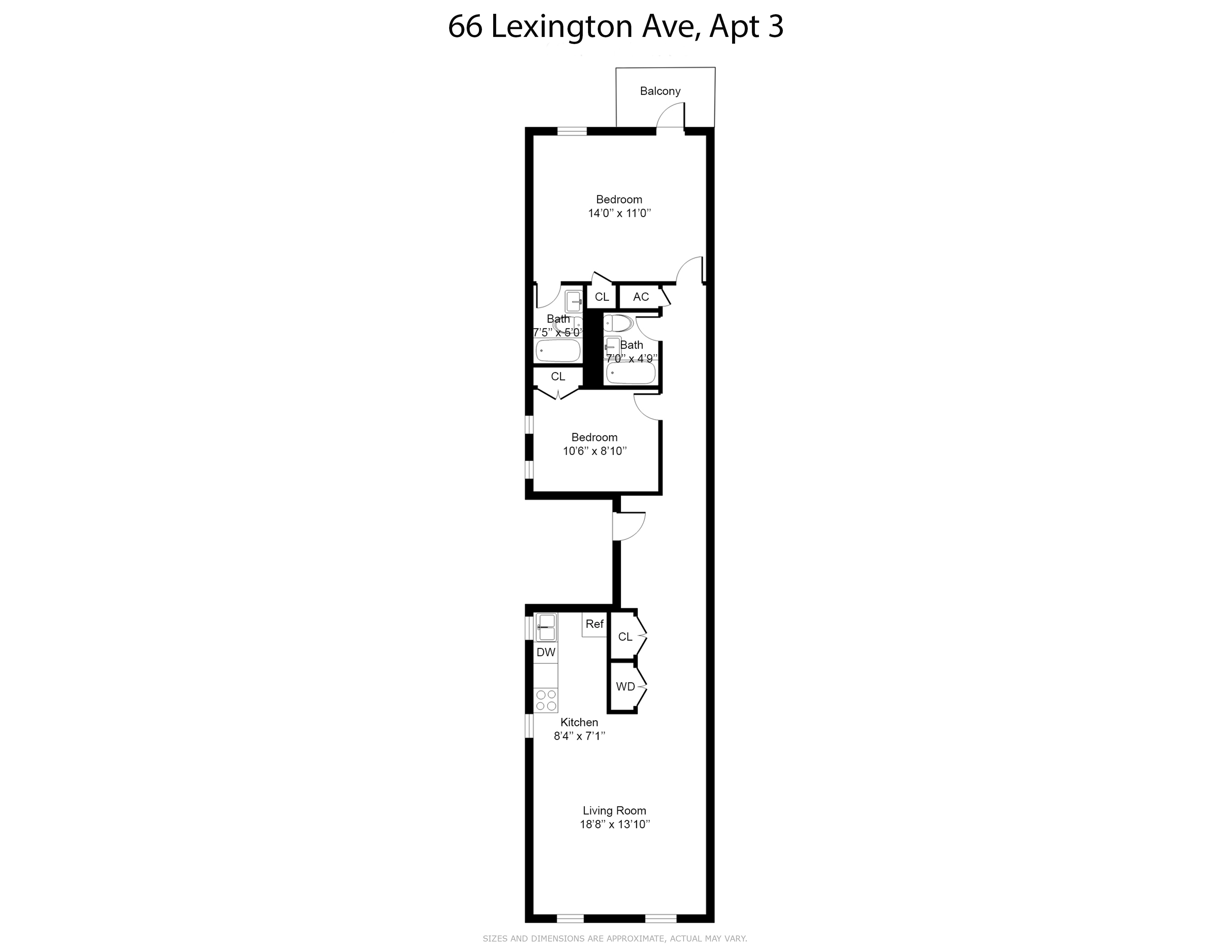 Floorplan for 66 Lexington Avenue, 3