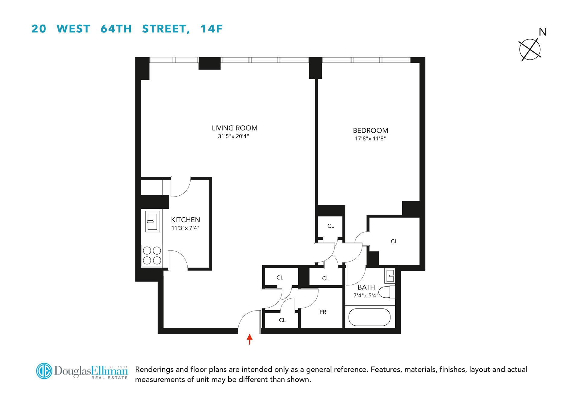 Floorplan for 20 West 64th Street, 14F