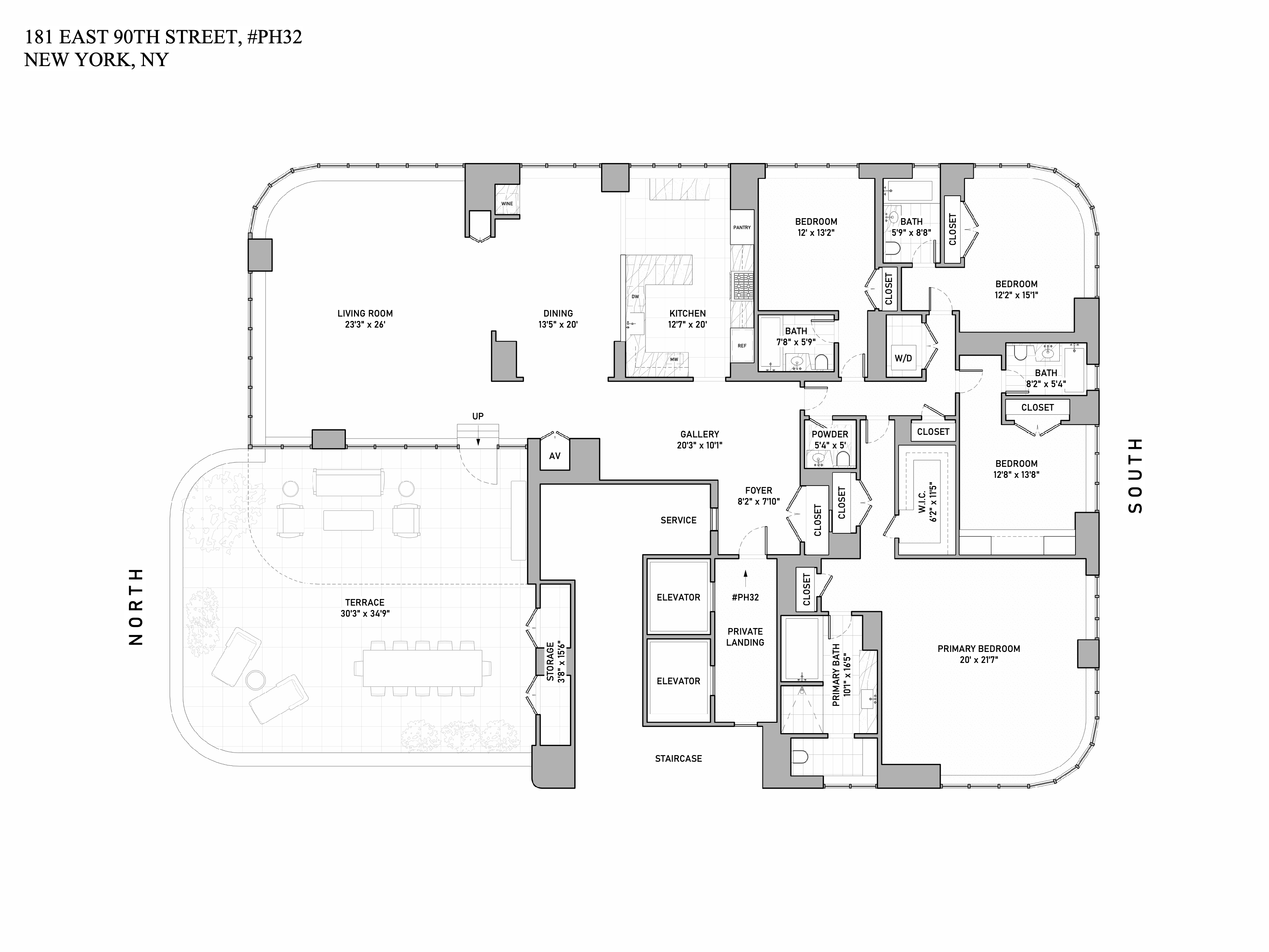 Floorplan for 181 East 90th Street, PH32A