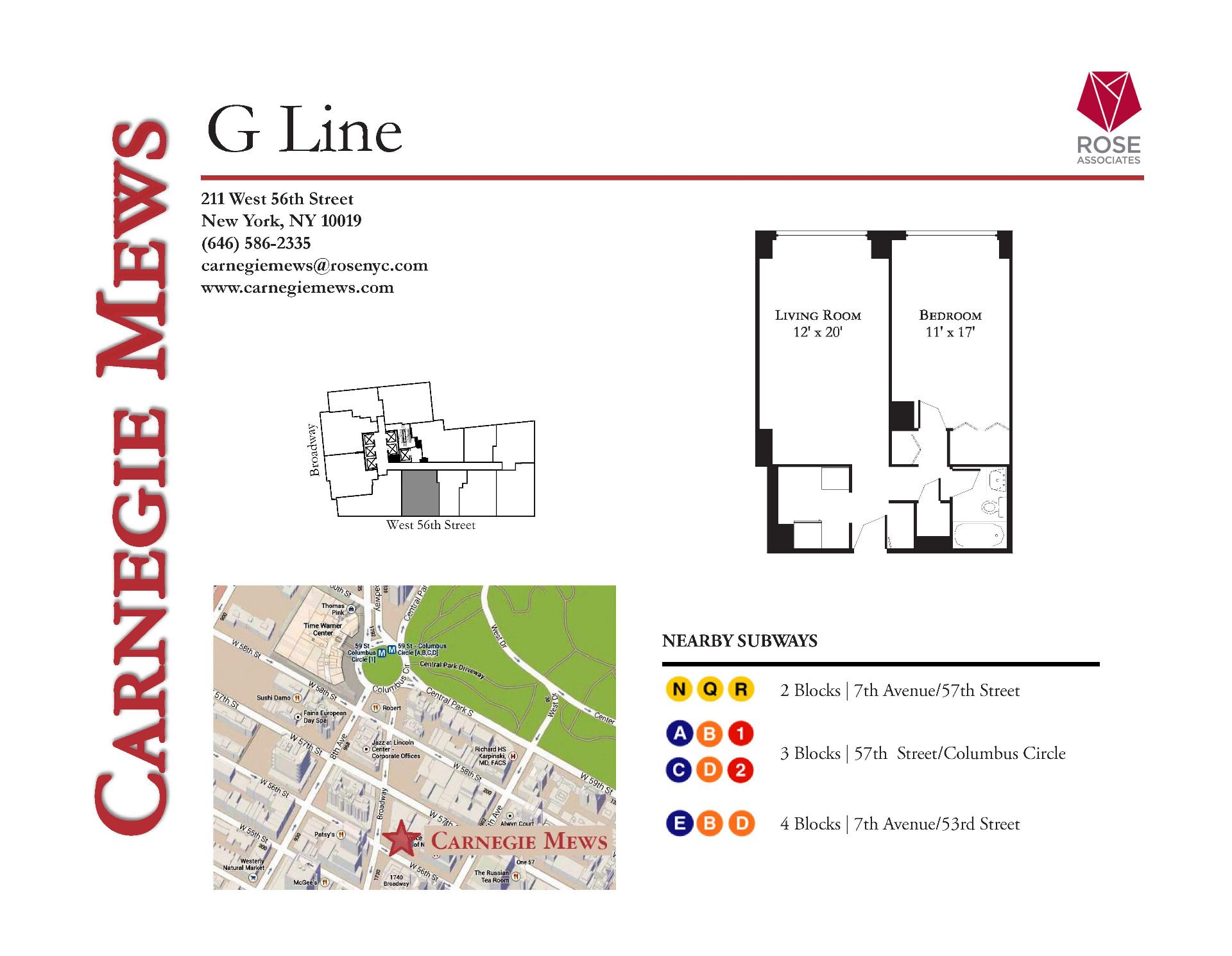 Floorplan for 211 West 56th Street, G-12