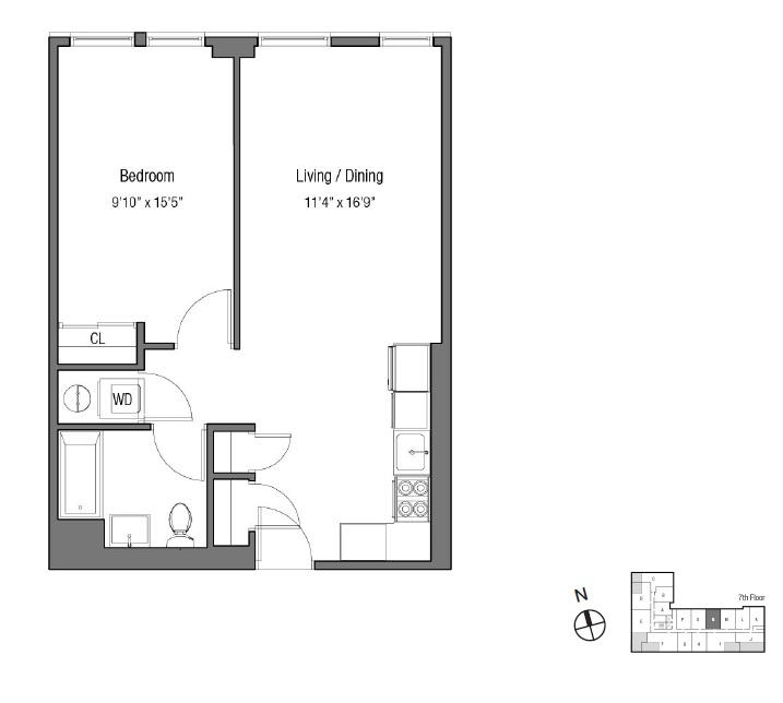 Floorplan for 123 Hope Street, 7M