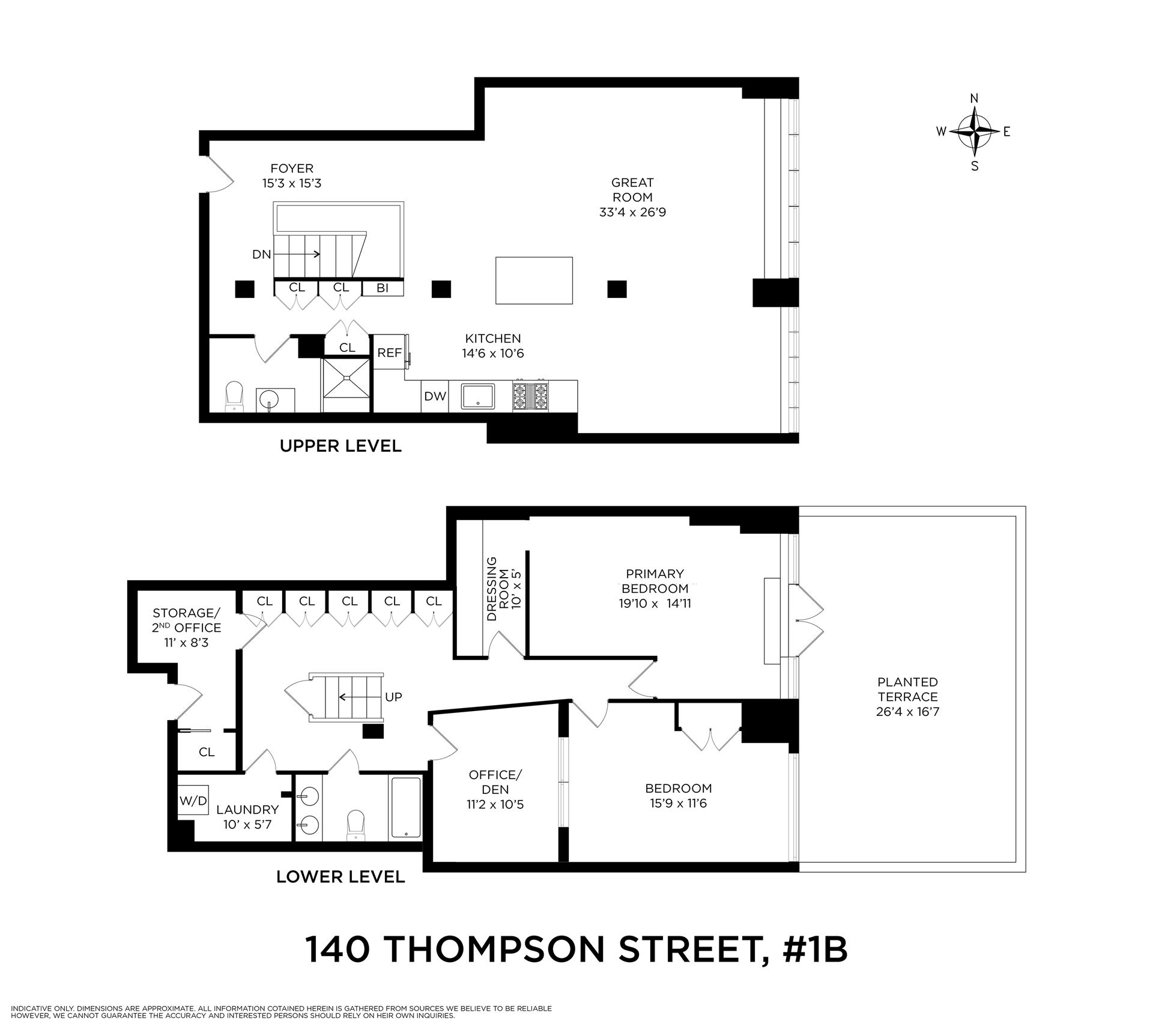 Floorplan for 140 Thompson Street, 1B