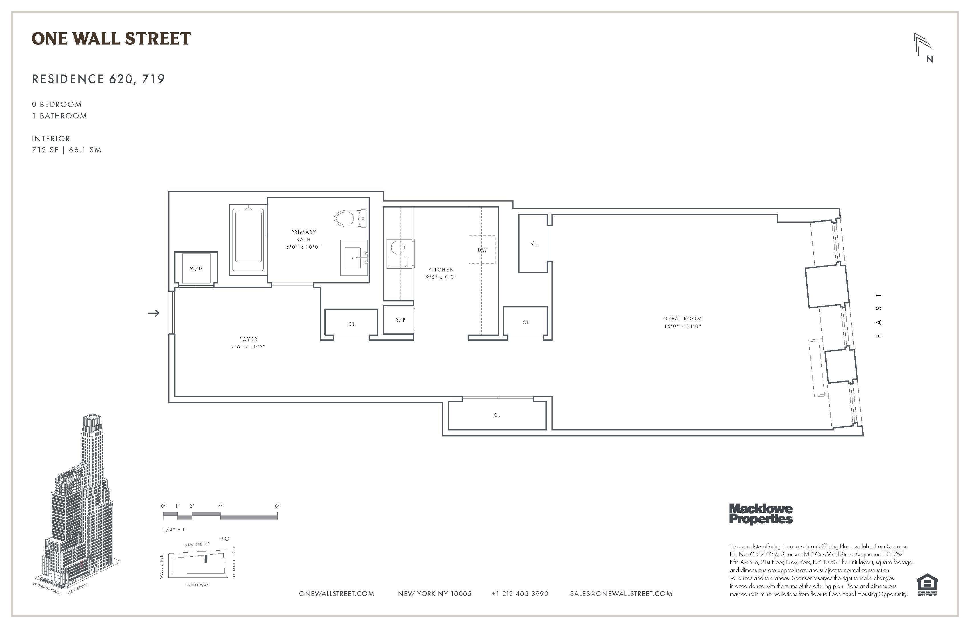 Floorplan for 1 Wall Street, 719