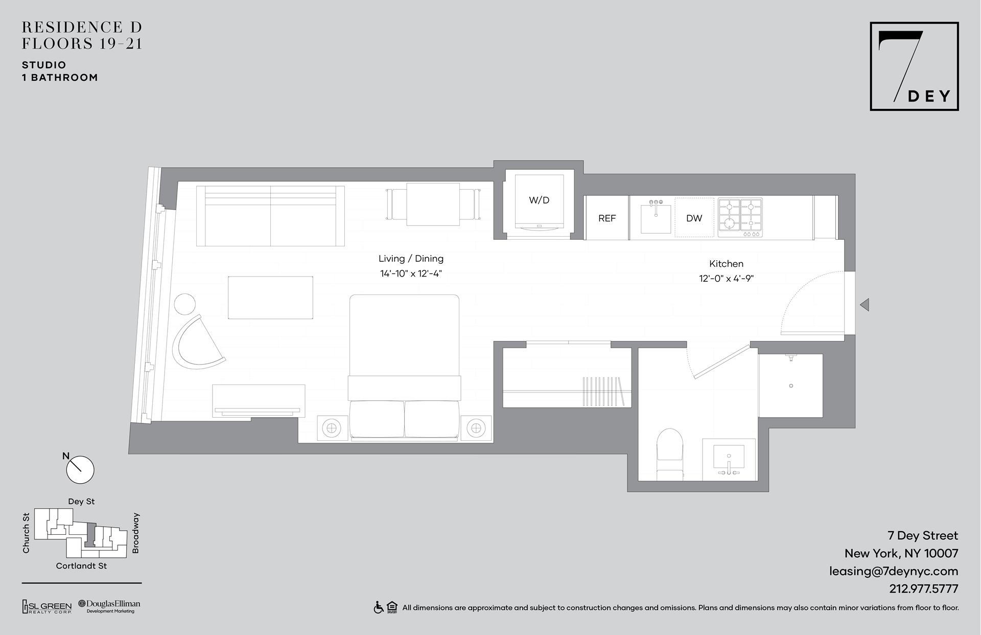 Floorplan for 7 Dey Street, 21D