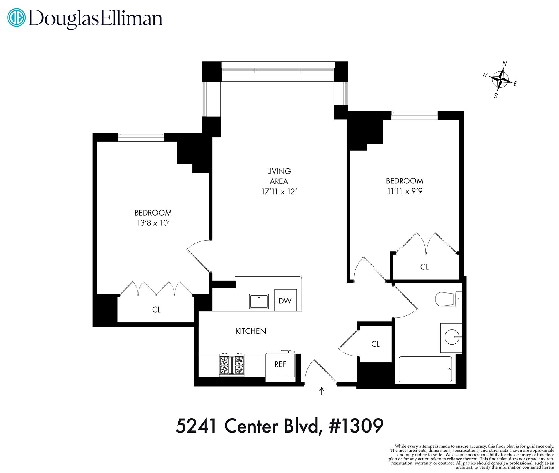 Floorplan for 52-41 Center Boulevard, 1309