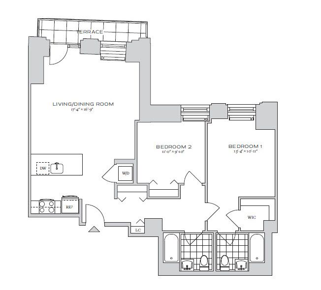 Floorplan for 70 Pine Street, 2107