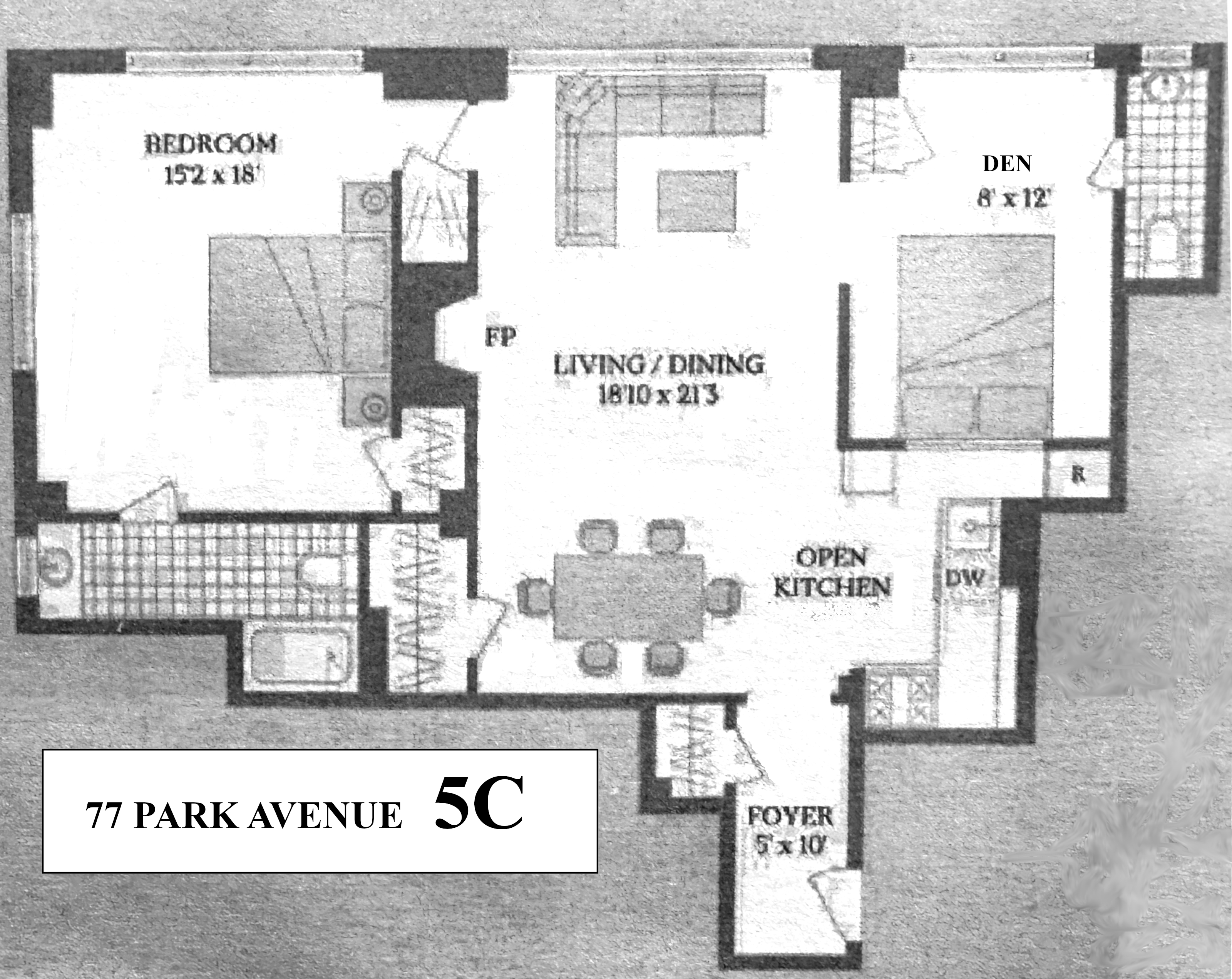 Floorplan for 77 Park Avenue, 5C