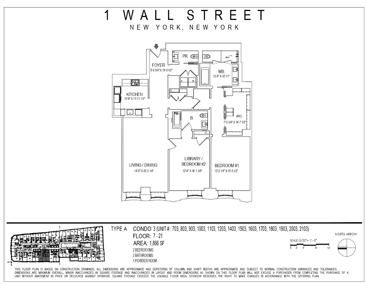 Floorplan for 1 Wall Street, 903