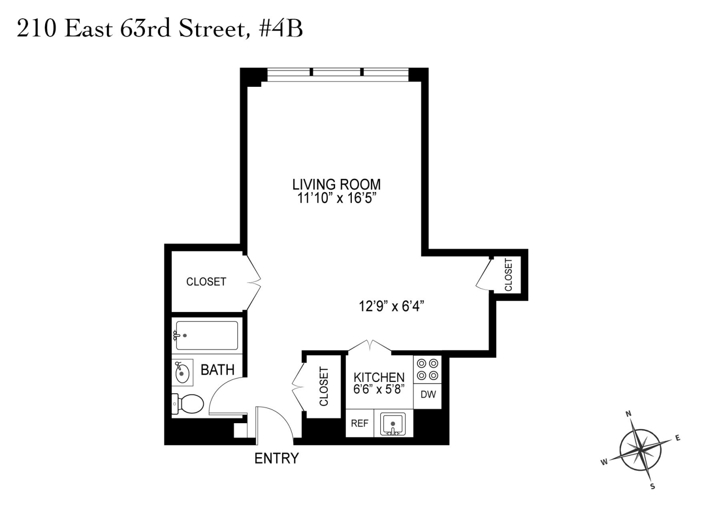 Floorplan for 210 East 63rd Street, 4B