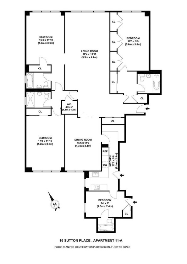 Floorplan for 16 Sutton Place, 11A