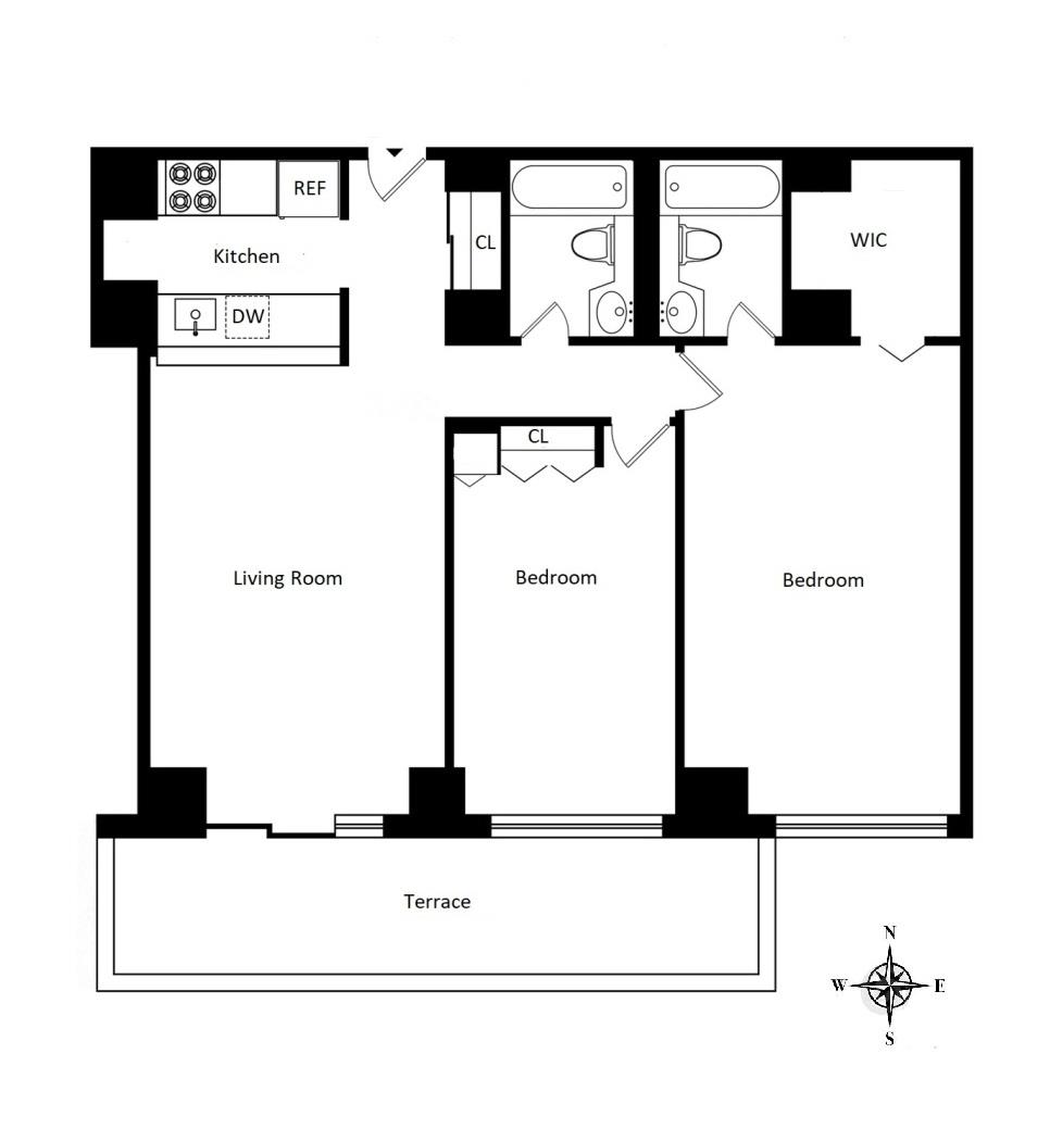 Floorplan for 275 West 96th Street, 30-F