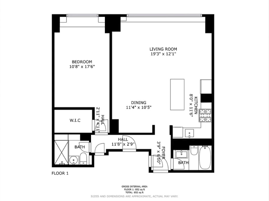 Floorplan for 155 West 68th Street, 24C