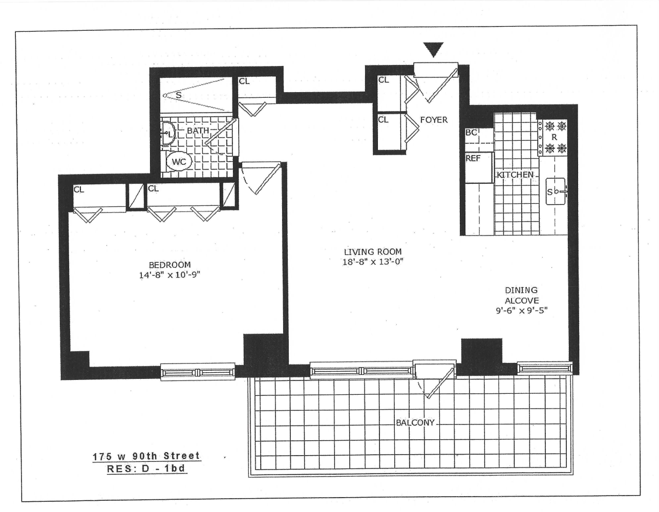 Floorplan for 175 West 90th Street, 5D