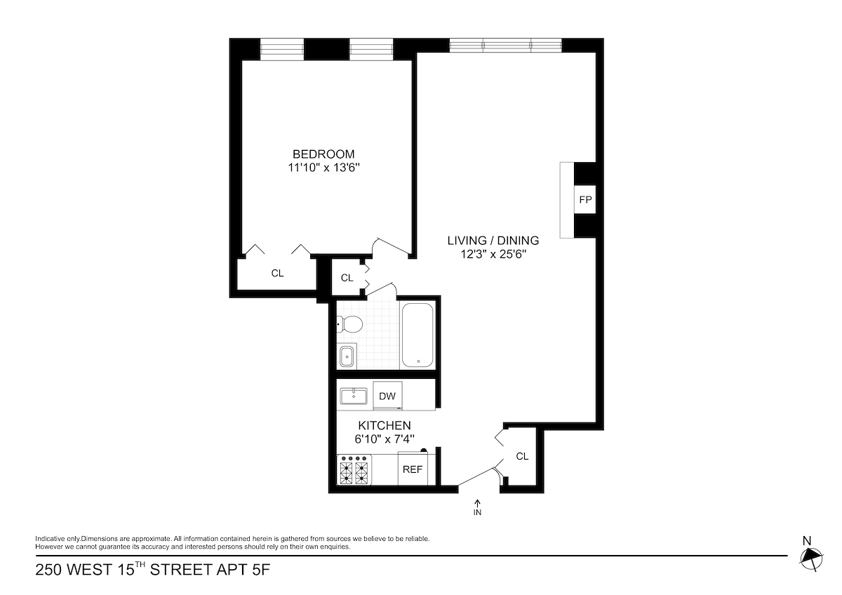 Floorplan for 250 West 15th Street, 5F