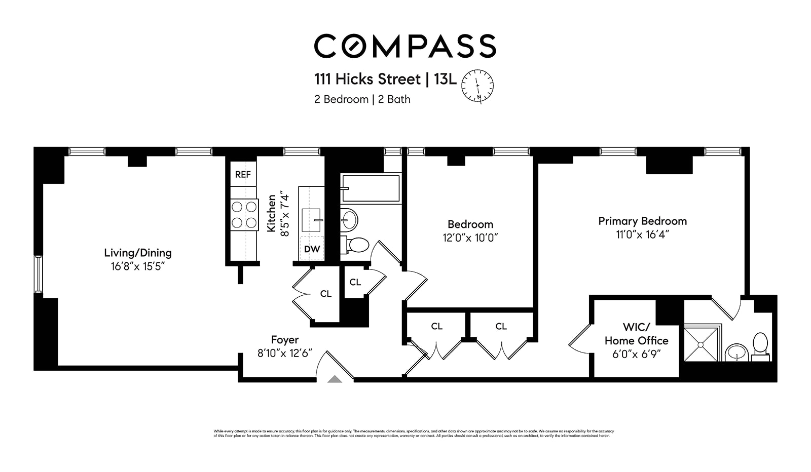 Floorplan for 111 Hicks Street, 13L