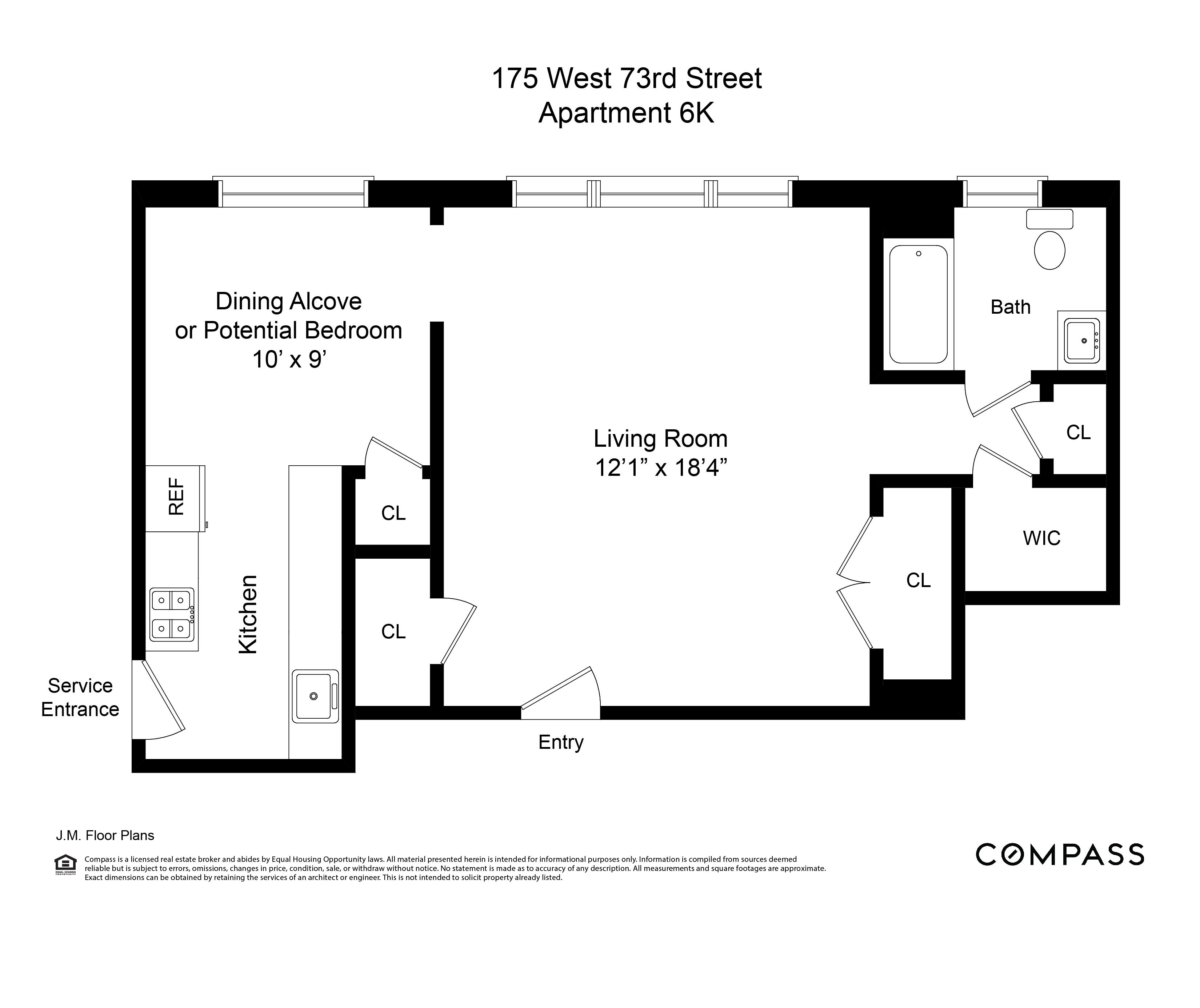 Floorplan for 175 West 73rd Street, 6K