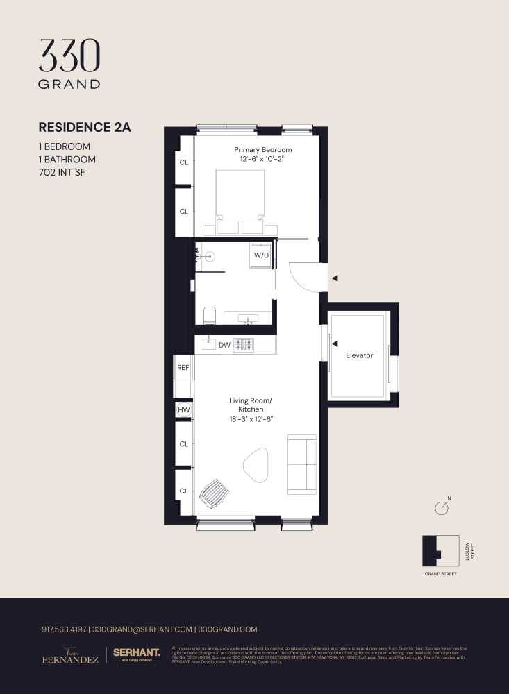 Floorplan for 330 Grand Street, 2A