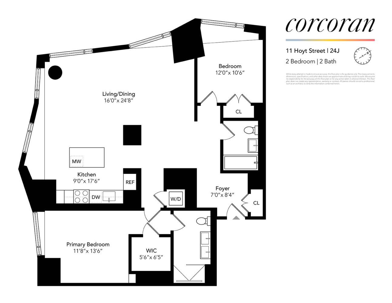 Floorplan for 11 Hoyt Street, 24J