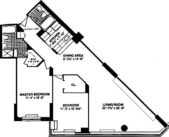 Floorplan for 225 West 83rd Street, 16L