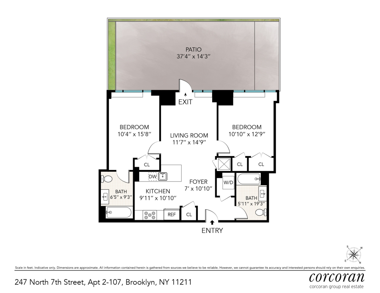 Floorplan for 247 North 7th Street 2 107