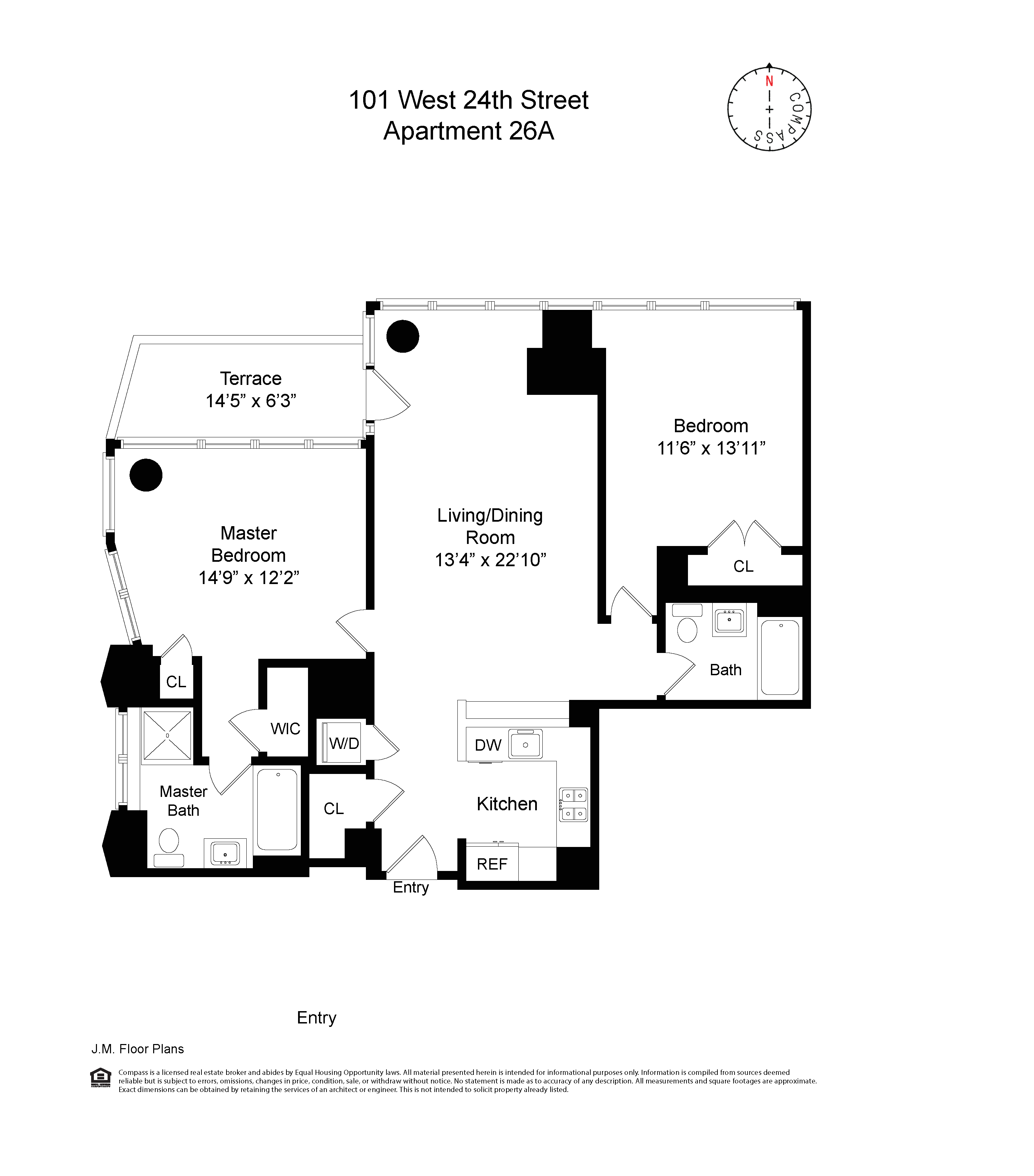 Floorplan for 101 West 24th Street, 26A