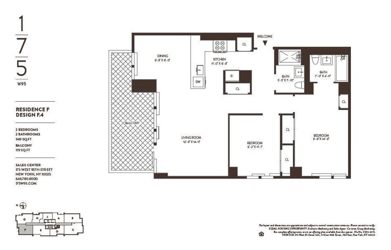 Floorplan for 175 West 95th Street, 19F