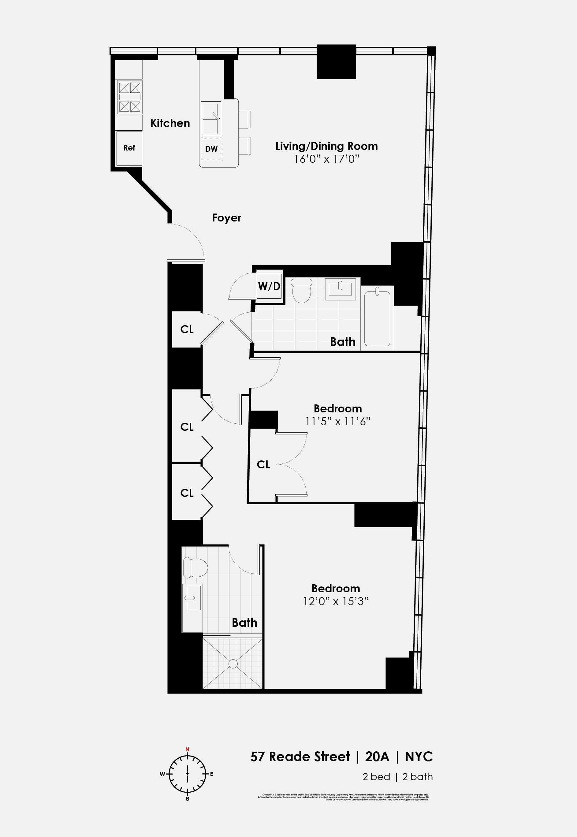 Floorplan for 57 Reade Street, 20A