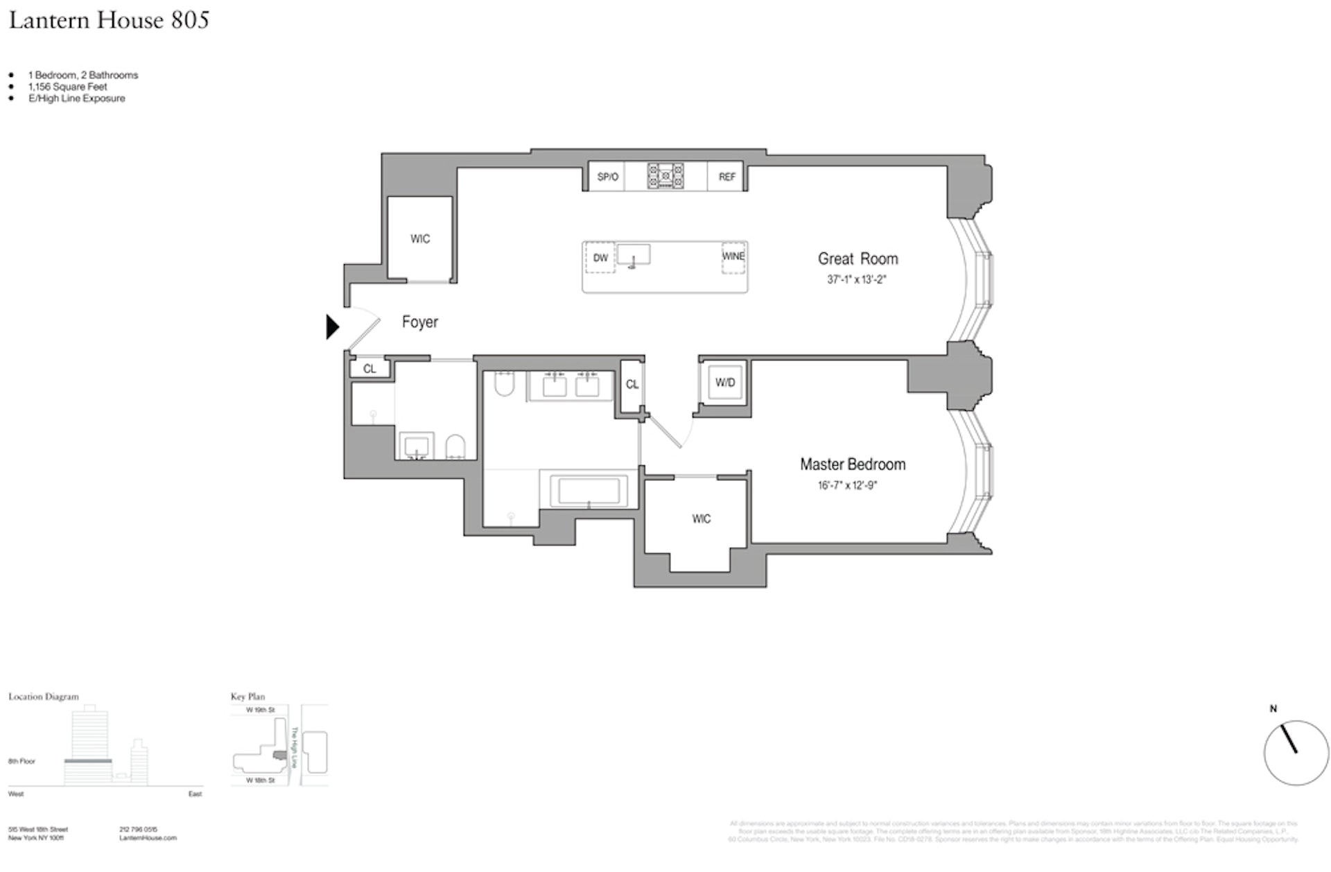 Floorplan for 515 West 18th Street, 805