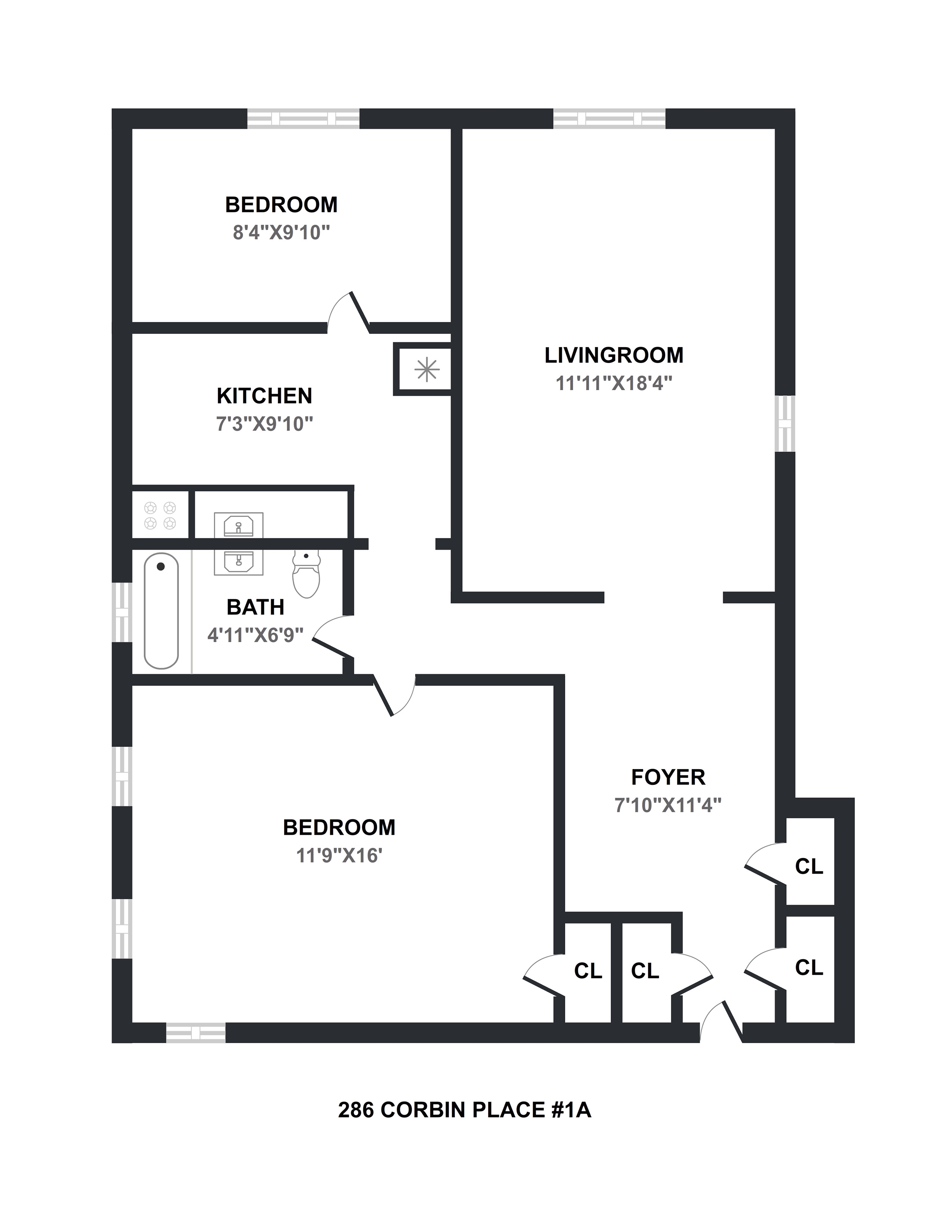 Floorplan for 286 Corbin Place, 2A