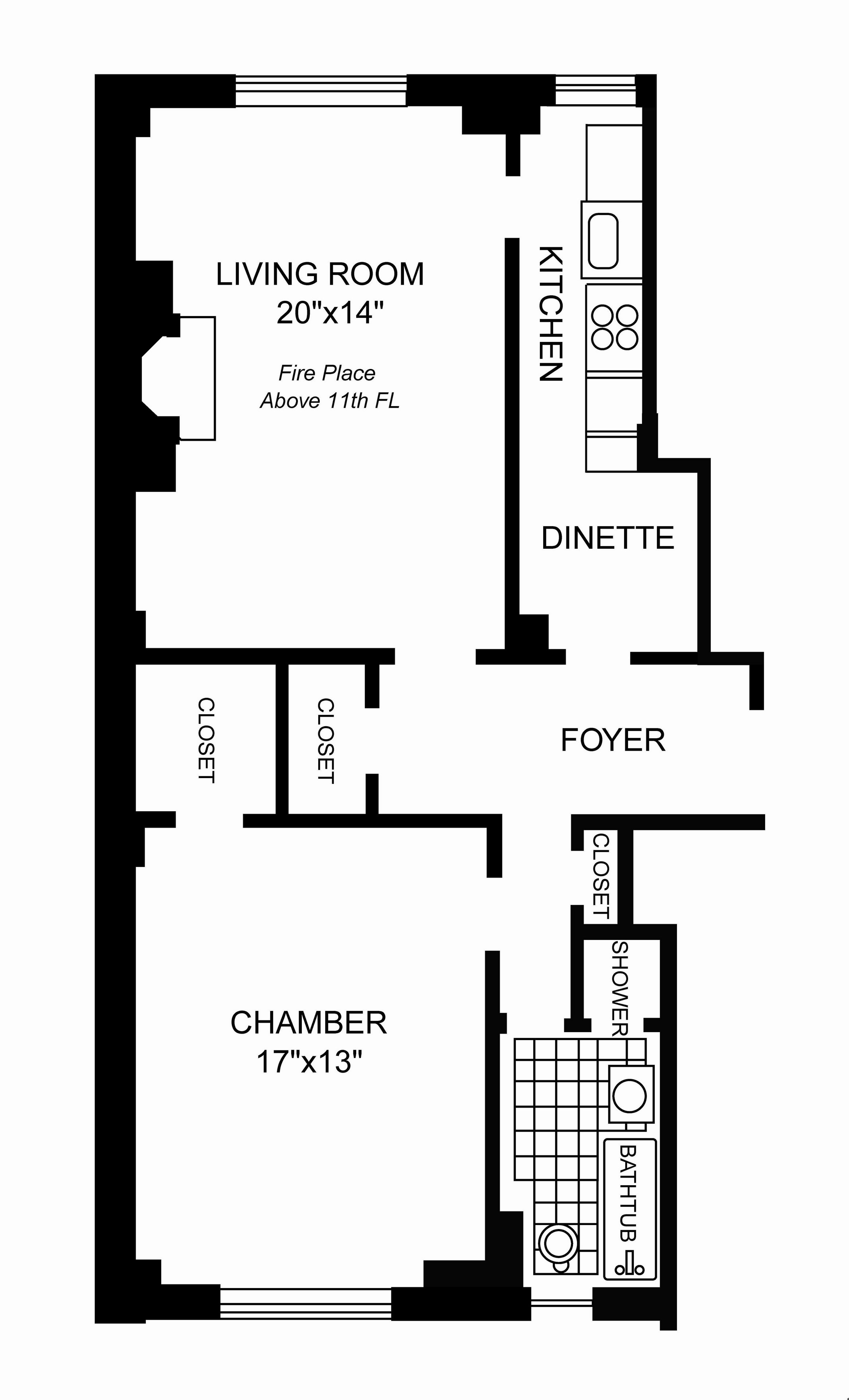 Floorplan for 435 West 23rd Street, 15-B