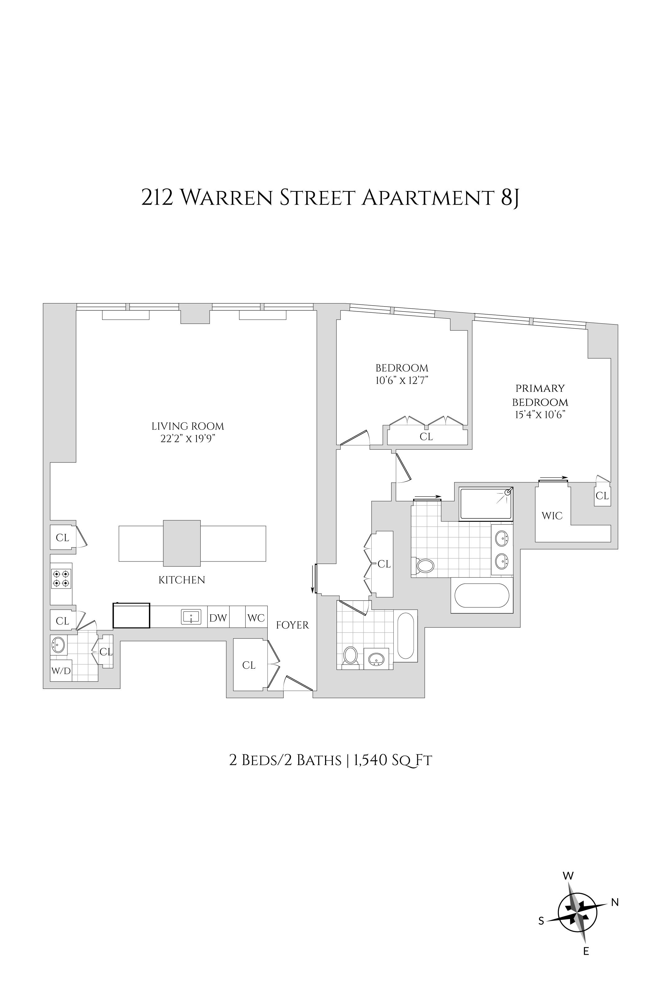 Floorplan for 212 Warren Street, 8J