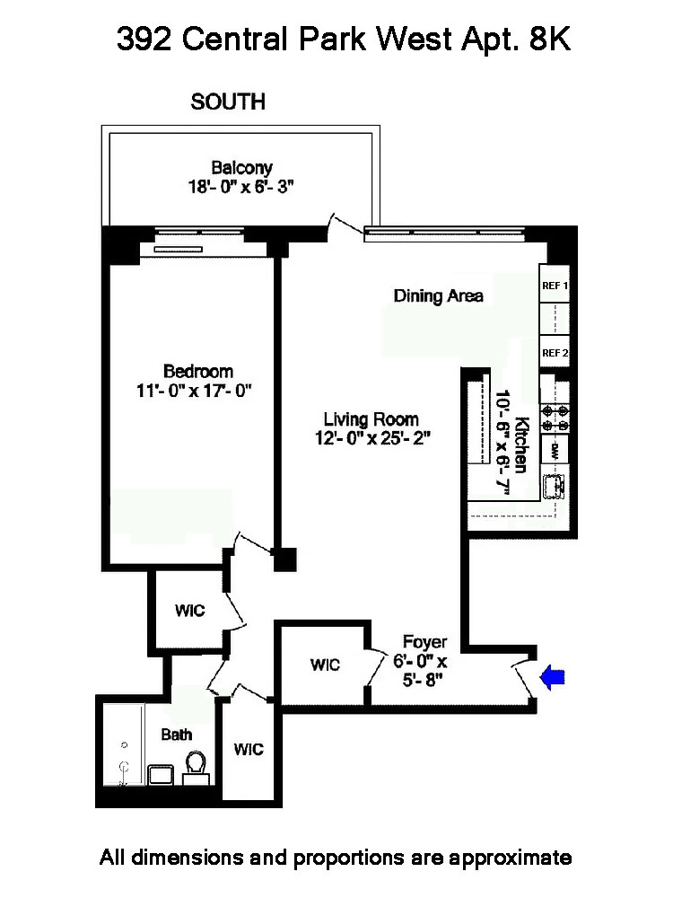 Floorplan for 392 Central Park, 8K