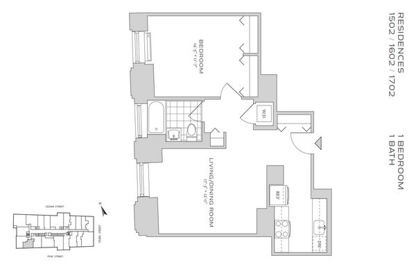 Floorplan for 70 Pine Street, 1502