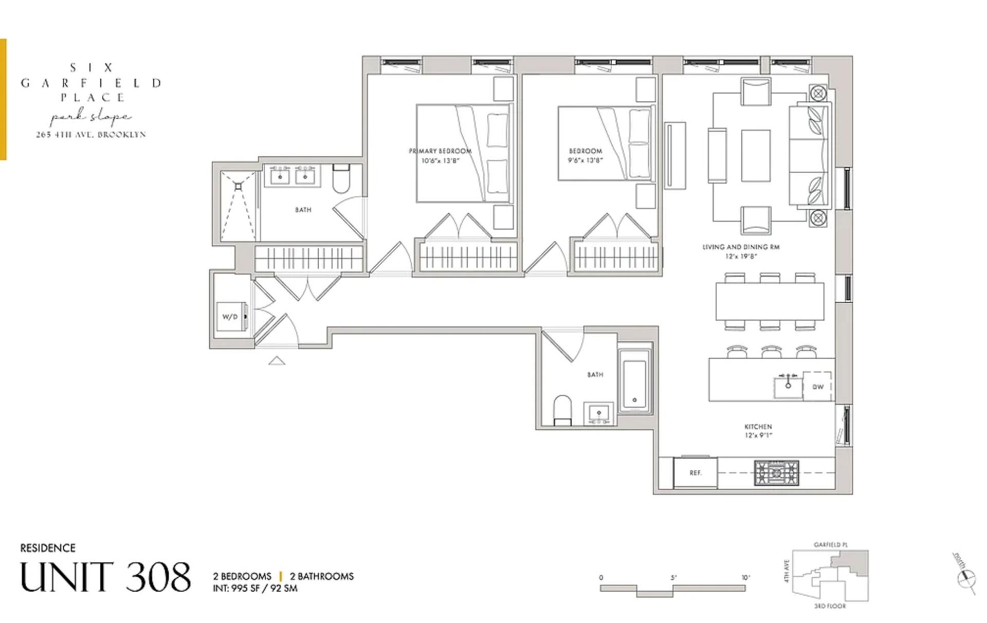 Floorplan for 6 Garfield Place, 308