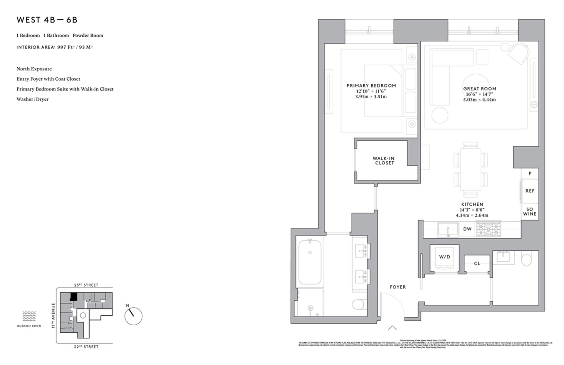 Floorplan for 555 West 22nd Street, 5BW