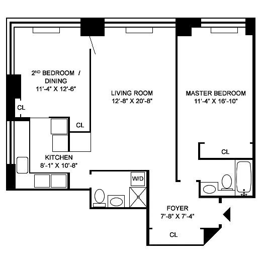 Floorplan for 630 1st Avenue, 14-D