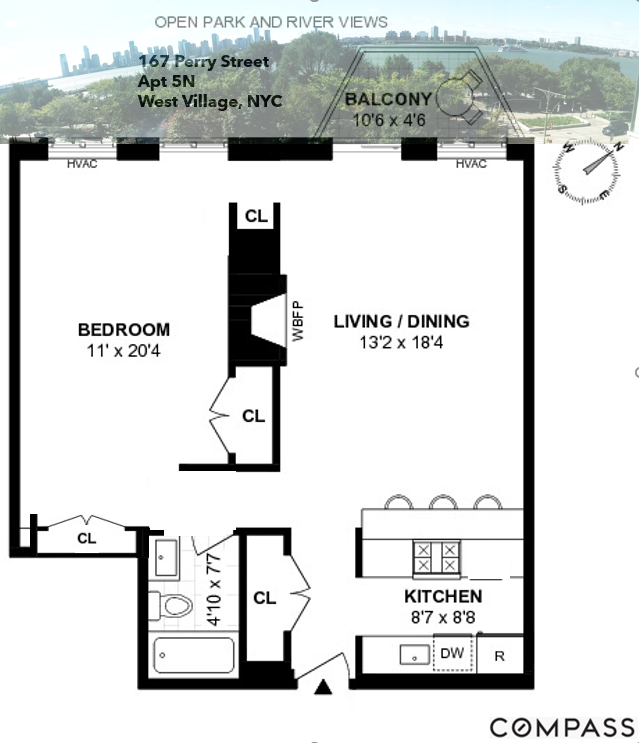 Floorplan for 167 Perry Street, 5N