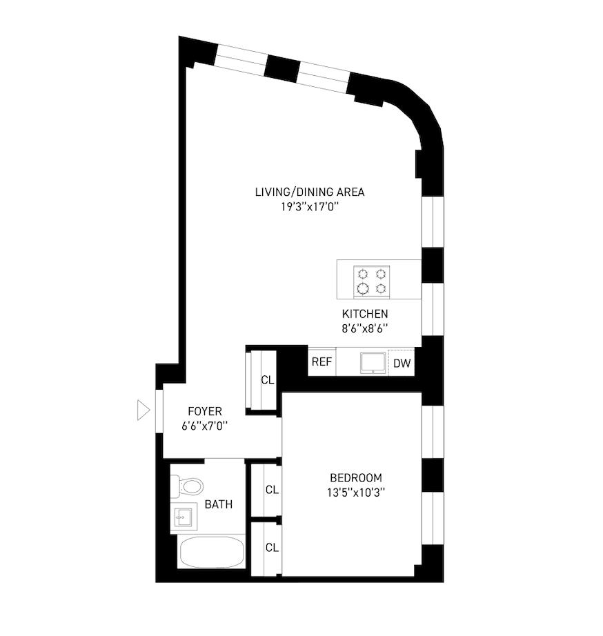 Floorplan for 120 Greenwich Street, 9-C