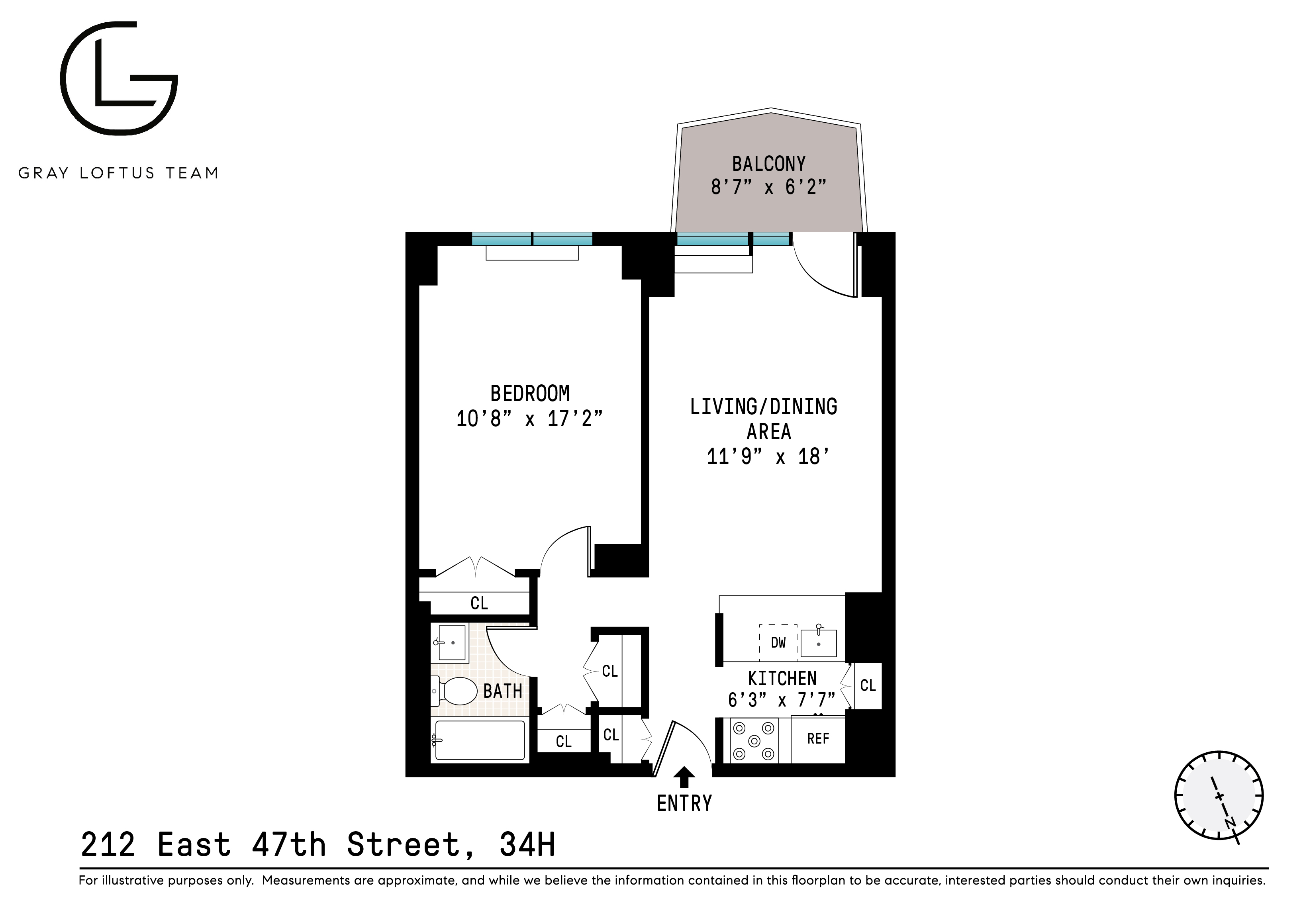 Floorplan for 212 East 47th Street, 34H