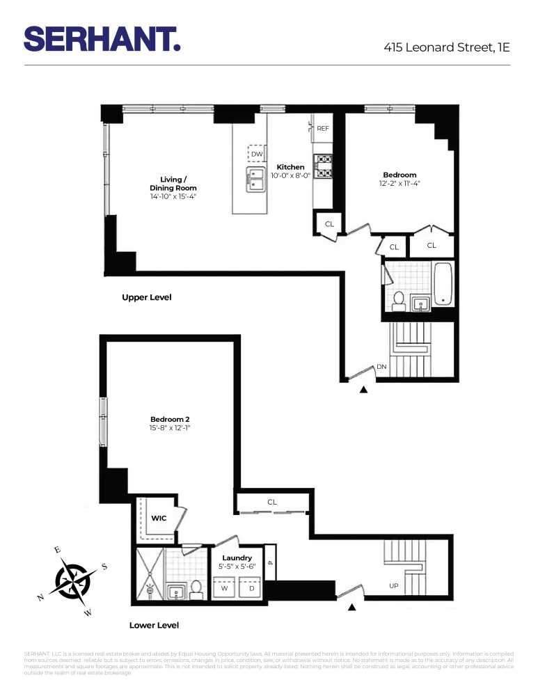 Floorplan for 415 Leonard Street, 1E