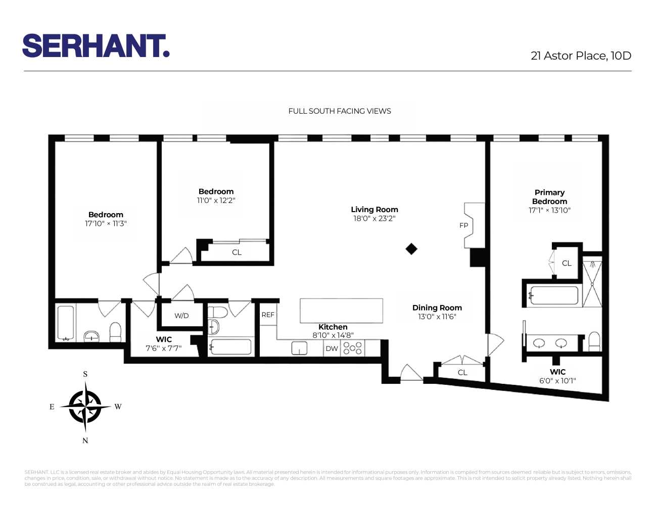 Floorplan for 21 Astor Place, 10D