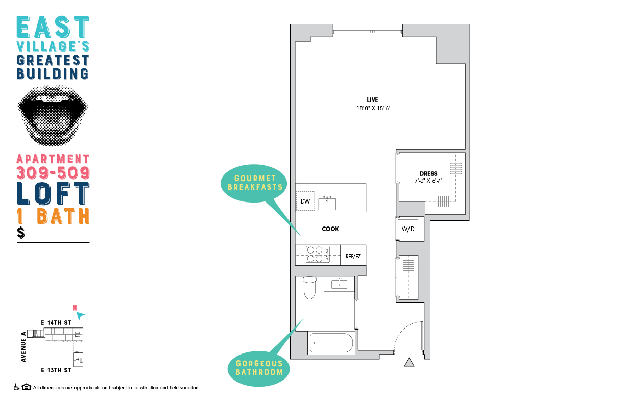 Floorplan for 510 East 14th Street, 509